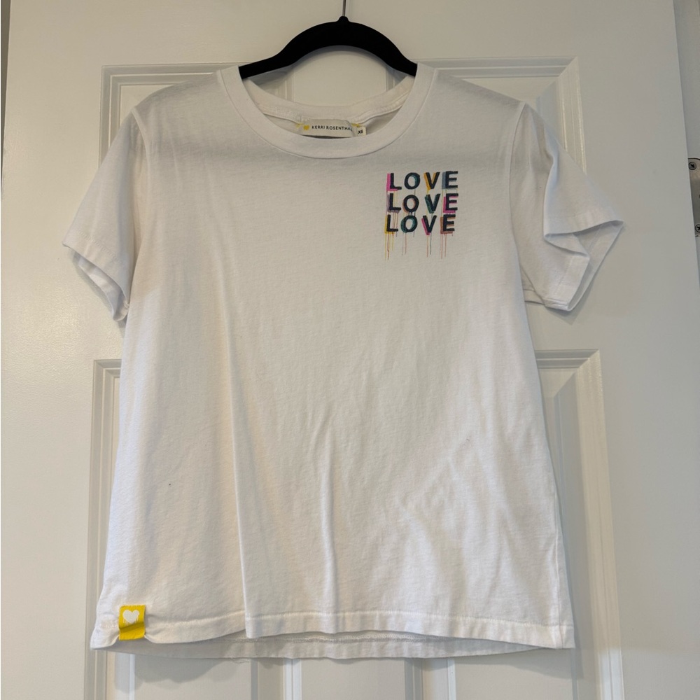 Kerri Rosenthal  White 'LOVE' Short Sleeve Graphic Tee